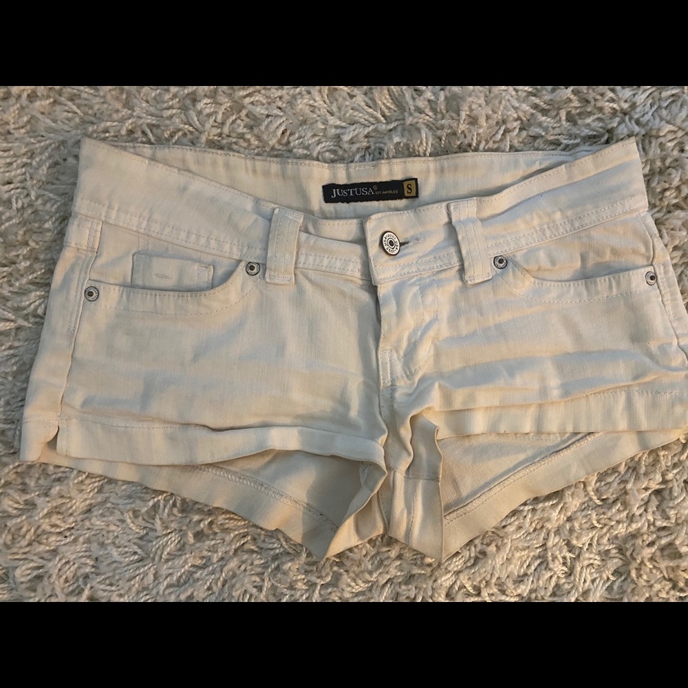 White denim shorts